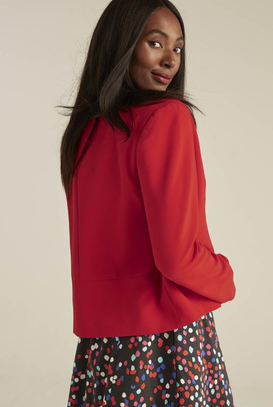 Red Collarless Modern Suit Jacket | Long Tall Sally
