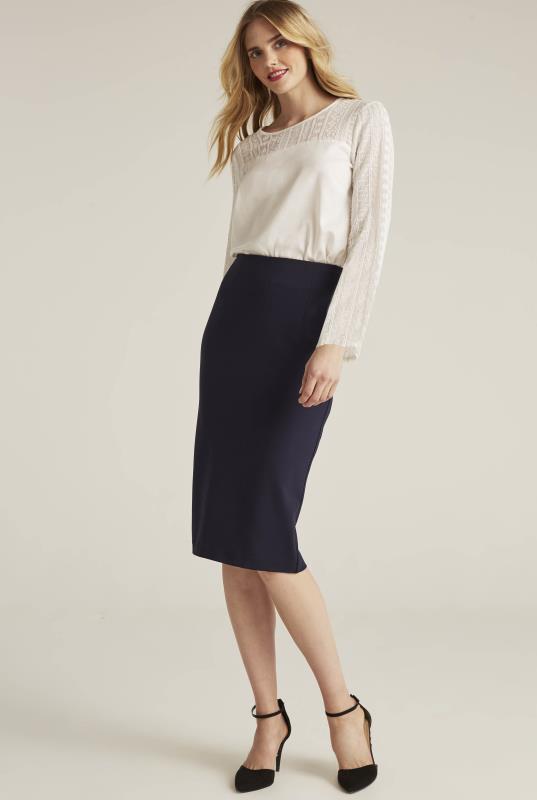 Navy Ponte Suit Pencil Skirt | Long Tall Sally