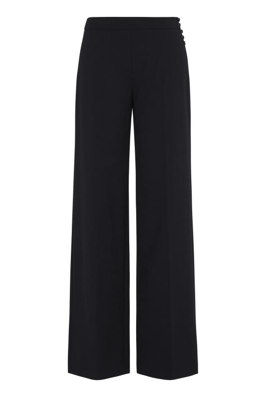 Black Premium Wool Blend Wide Leg Suit Trouser | Long Tall Sally