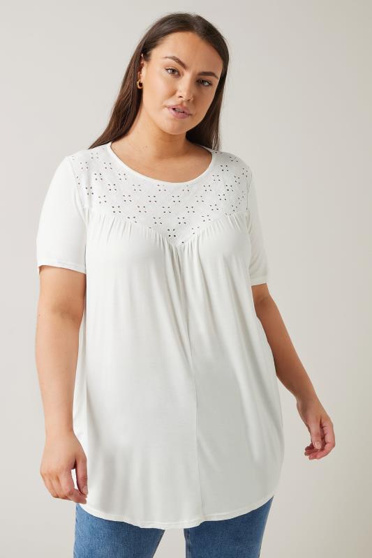 Broderie Trim White Top 1