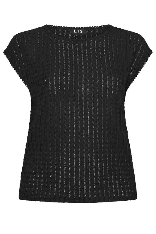 LTS Tall Women's Black Textured Stripe Top | Long Tall Sally 6