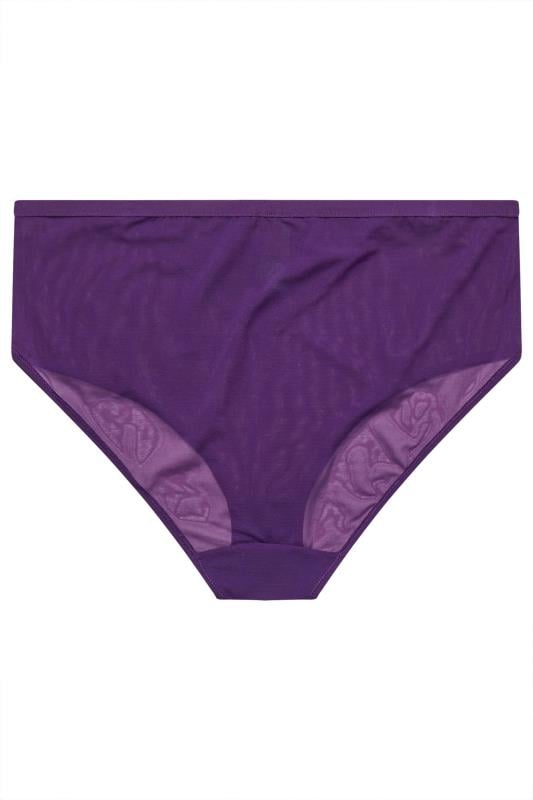 YOURS Plus Size 2 PACK Purple & Black Floral Lace Briefs | Yours Clothing  9