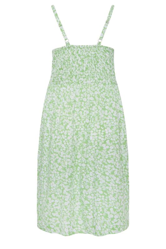 YOURS Plus Size Green Ditsy Floral Strappy Sundress | Yours Clothing 8