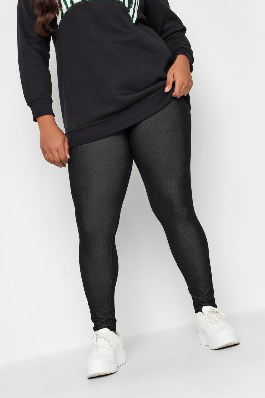Basic Leggings Grande Taille YOURS FOR GOOD Curve Black Jersey Stretch Jegging
