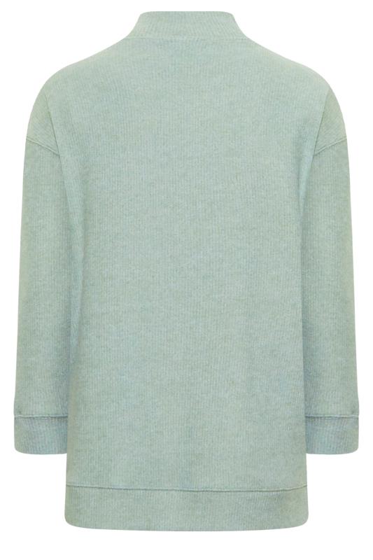 Plus Size Sage Green Soft Touch Longline Jumper | Yours Clothing 7