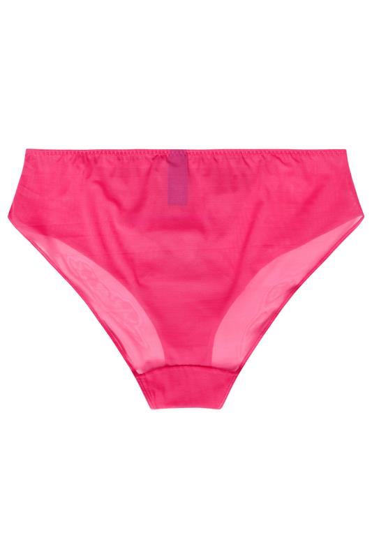YOURS Plus Size Pink Floral High Waisted Brazilian Briefs | Yours Clothing 6