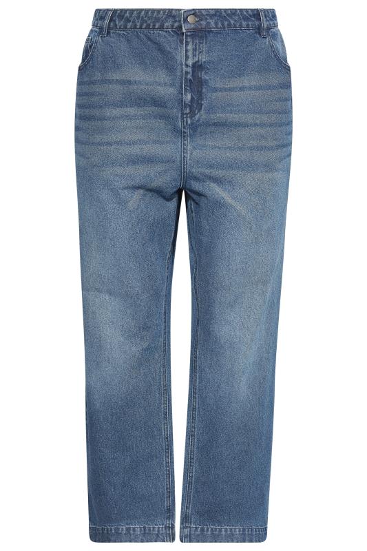 Plus Size Blue Wide Leg Jeans | Yours Clothing 7