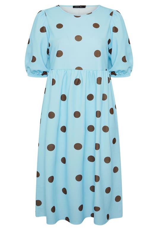 LIMITED COLLECTION Plus Size Blue Polka Dot Dress | Yours Clothing 5