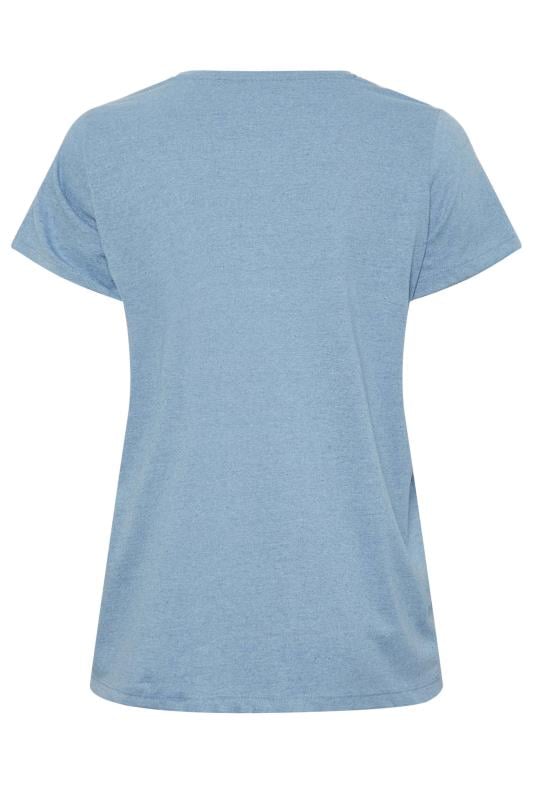 YOURS Plus Size Blue 'Chicago' Printed V-Neck T-Shirt | Yours Clothing 7