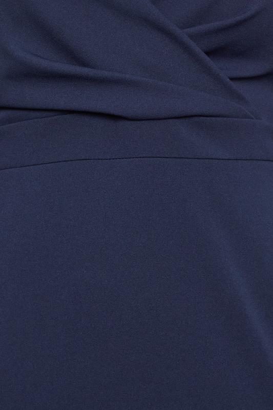 YOURS LONDON Plus Size Navy Blue Drop Shoulder Wrap Dress | Yours Clothing 5