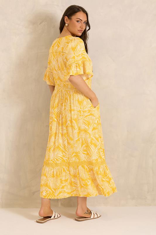 EVANS Plus Size Yellow Boho Print Maxi Dress | Evans 4