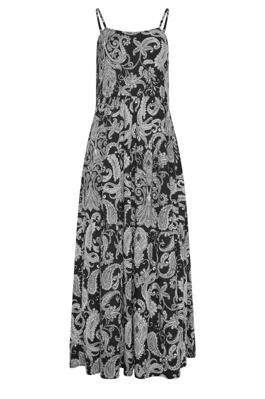 Tall  LTS Tall Black Paisley Print Strappy Maxi Dress