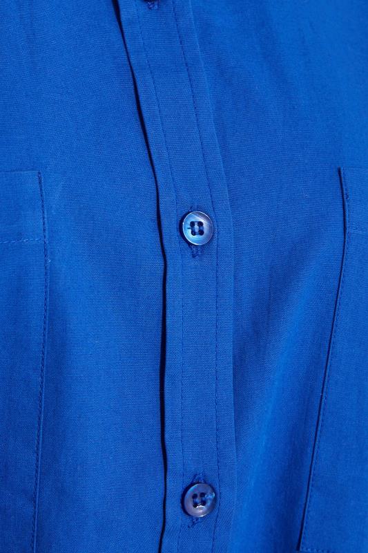 LTS Tall Cobalt Blue Oversized Cotton Shirt 6