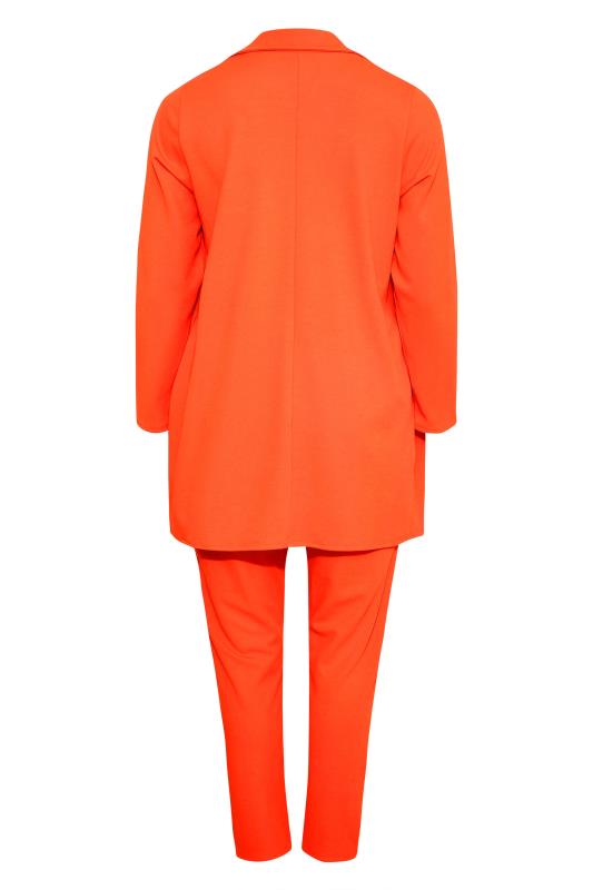 LIMITED COLLECTION Curve Bright Orange Split Hem Tapered Trousers 8