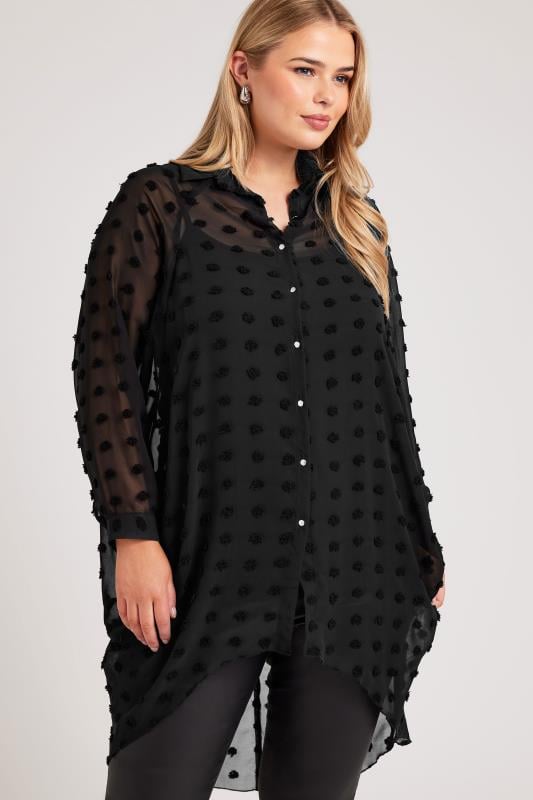 Plus Size  YOURS LONDON Curve Black Longline Batwing Sleeve Shirt