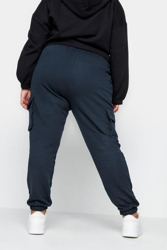 YOURS Plus Size Navy Blue Cuffed Cargo Joggers | Yours Clothing 3