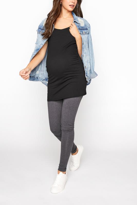 2 PACK Tall Maternity Black & White Cami Vest Tops_B2.jpg