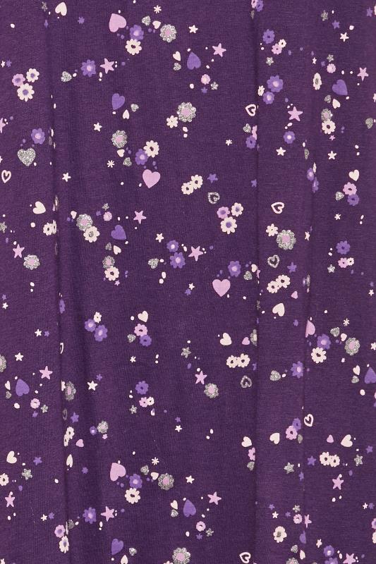 Plus Size Purple Ditsy Print Placket Midaxi Nightdress | Yours Clothing  5