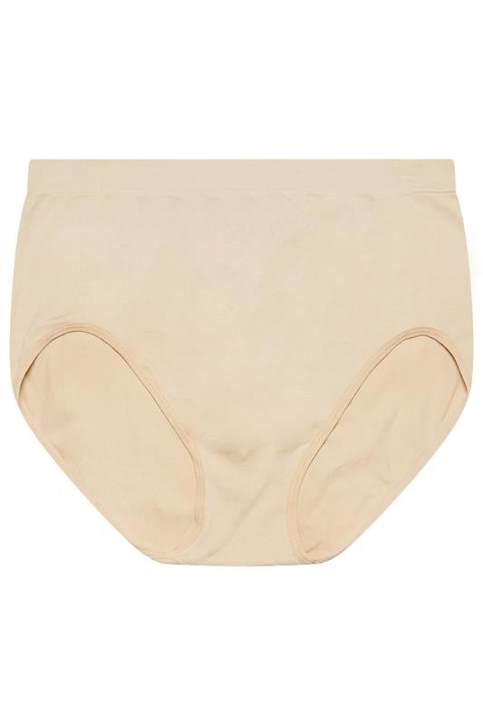 YOURSET Plus Size 3 PACK Black & Nude Seamless Light Control Full Briefs | Yours Clothing  8