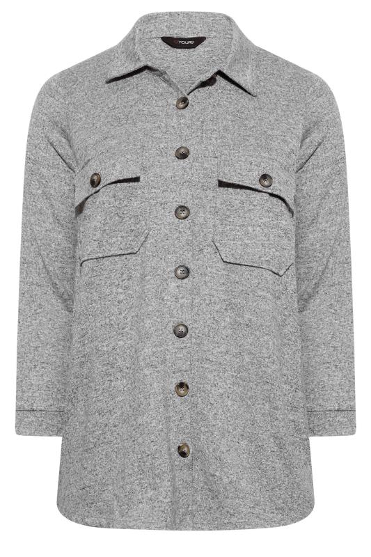 Plus Size Grey Button Through Shacket | Yours Clothing 6