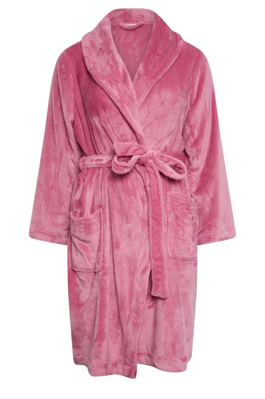 YOURS Plus Size Pink Essential Shawl Dressing Gown | Yours Clothing  6