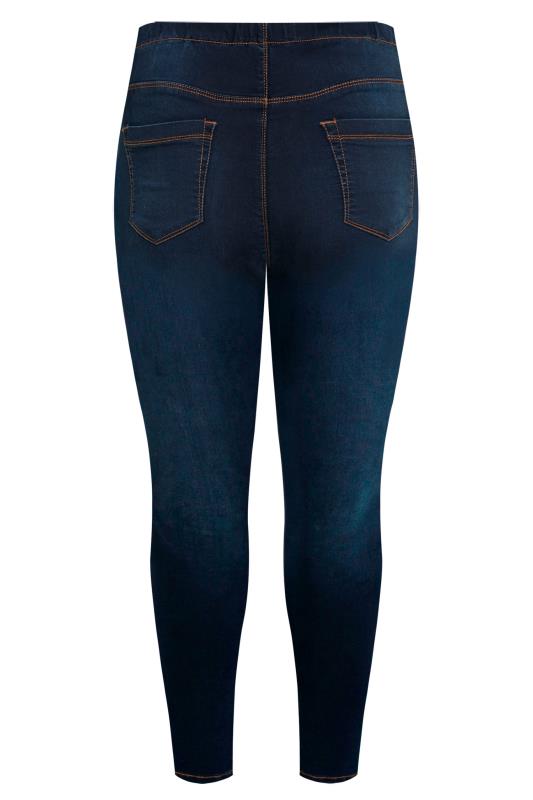 Plus Size Indigo Blue Stretch Pull On JENNY Jeggings | Yours Clothing 4
