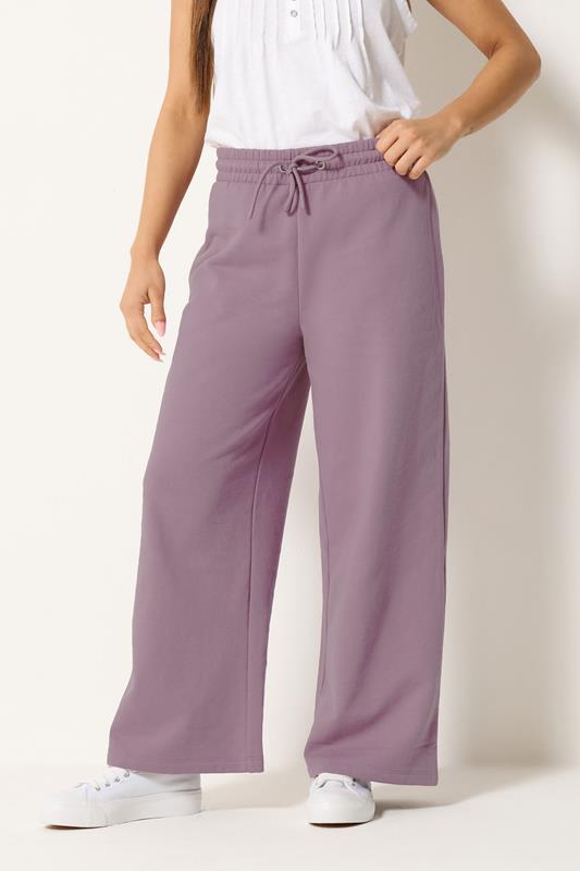 M&Co Petite Light Purple Wide Leg Joggers | M&Co 1