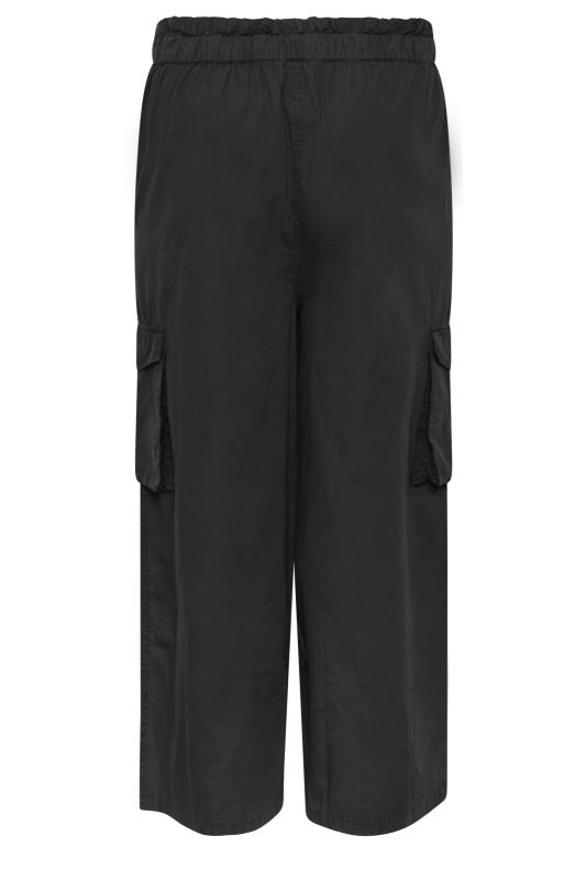 LIMITED COLLECTION Plus Size Black Washed Cargo Wide Leg Trousers | Yours Clothing 5