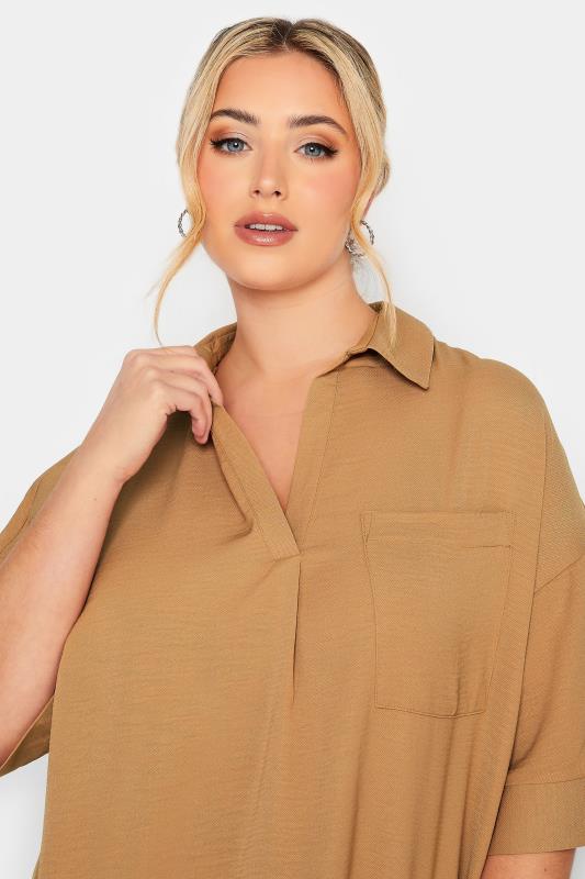 LIMITED COLLECTION Plus Size Beige Brown Shirt | Yours Clothing 4
