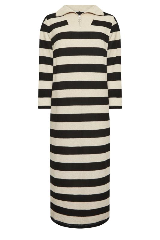YOURS LUXURY Plus Size Cream & Black Stripe Soft Touch Jumper Dress | Yours Clothing 7