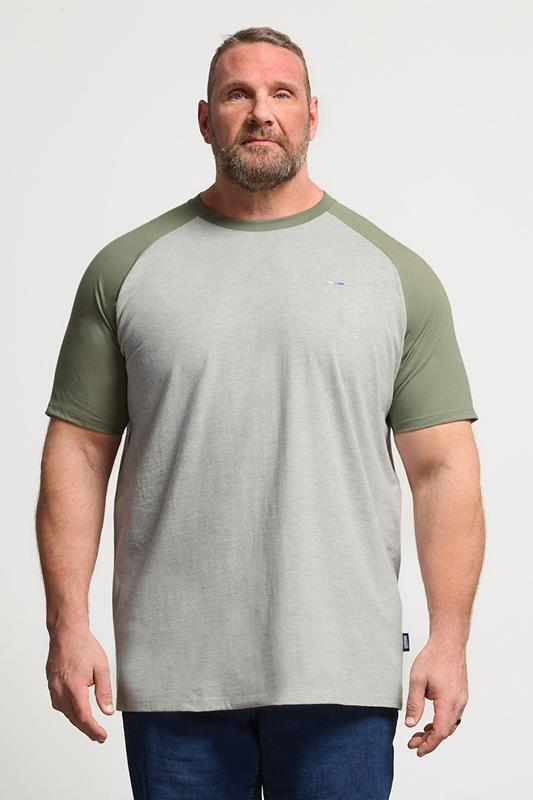 BadRhino Big & Tall Green & Grey Extra Long Raglan T-Shirt | BadRhino 1
