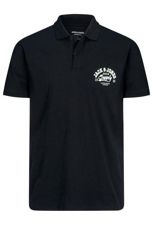 Men's  JACK & JONES Big & Tall Black Logo Short Sleeve Polo Shirt