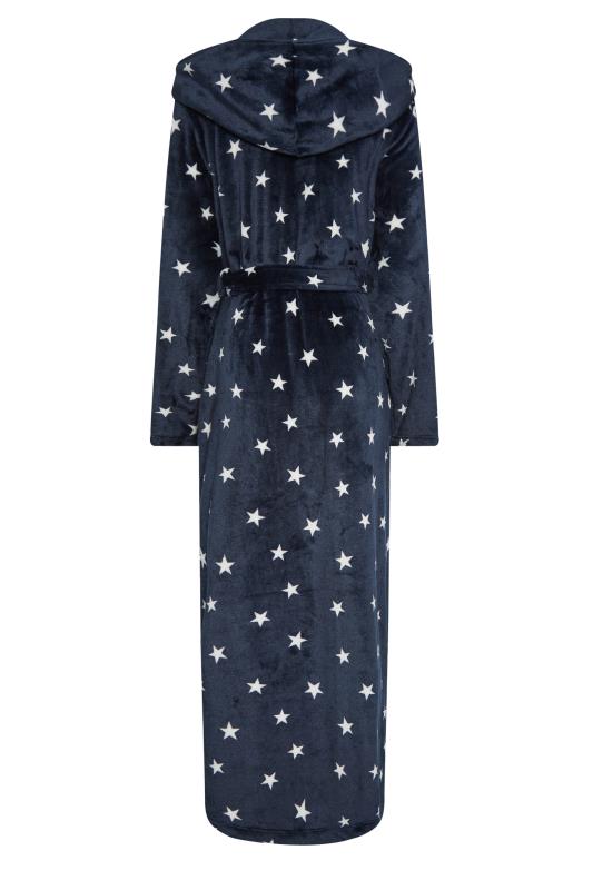 LTS Tall Women's Navy Blue Star Print Maxi Dressing Gown | Long Tall Sally 7
