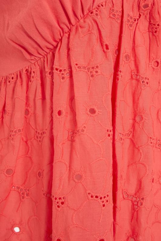 LIMITED COLLECTION Curve Coral Pink Broderie Anglaise Peplum Top_S.jpg