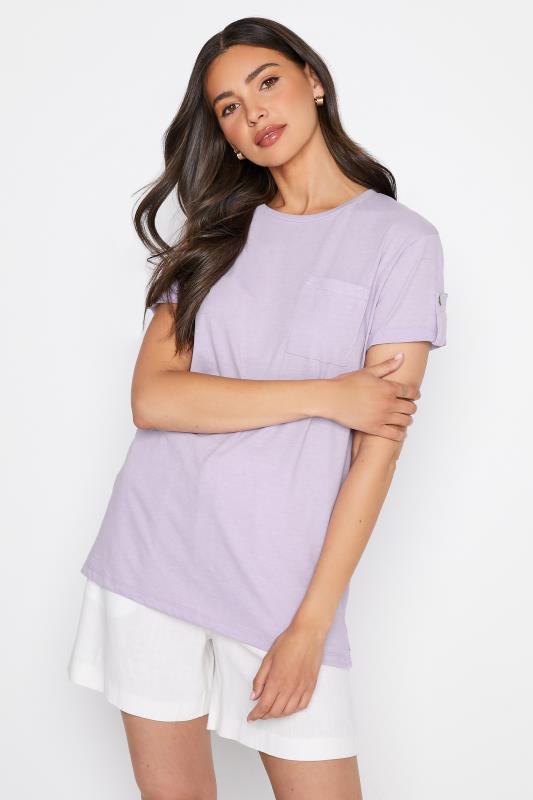 Tall Women's LTS Lilac Purple Short Sleeve Pocket T-Shirt | Long Tall Sally 1