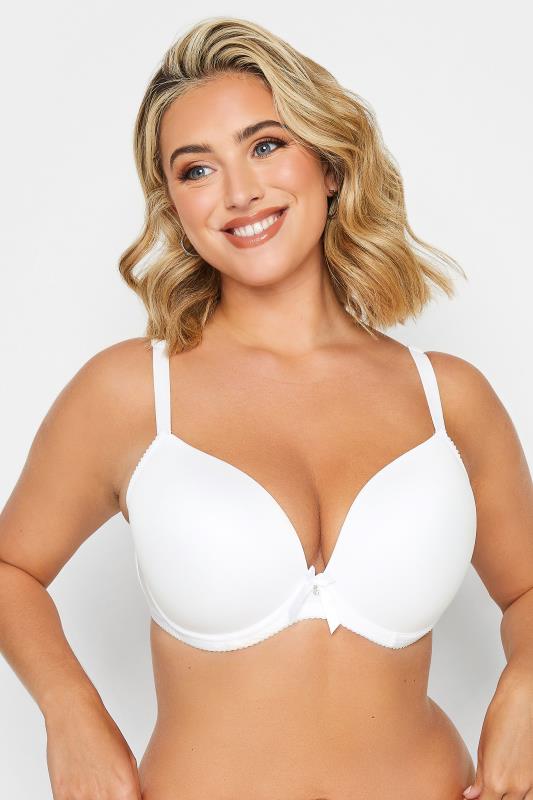 Plus Size  YOURS White Moulded Underwired Plunge T-Shirt Bra