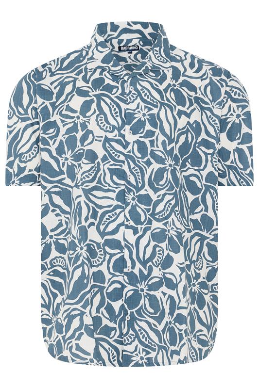 BadRhino Big & Tall Blue Abstract Print Short Sleeve Shirt | BadRhino 6