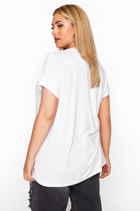 Curve White 'Made With Love' Printed T-Shirt 3