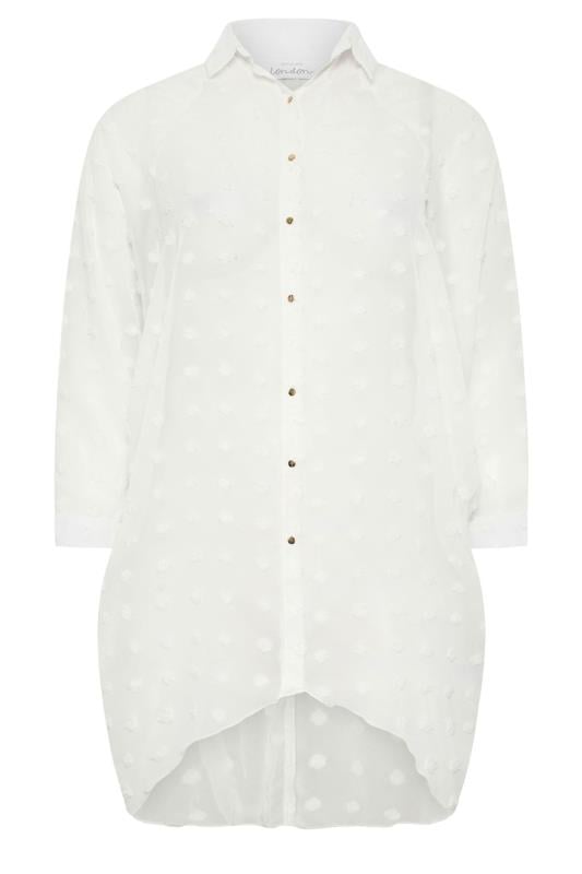 YOURS LONDON Plus Size White Longline Batwing Sleeve Shirt  | Yours Clothing 5