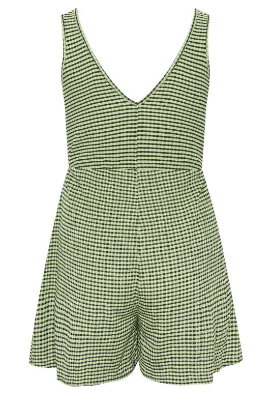 LIMITED COLLECTION Plus Size Pink Gingham Crinkle Playsuit | Yours Clothing 7