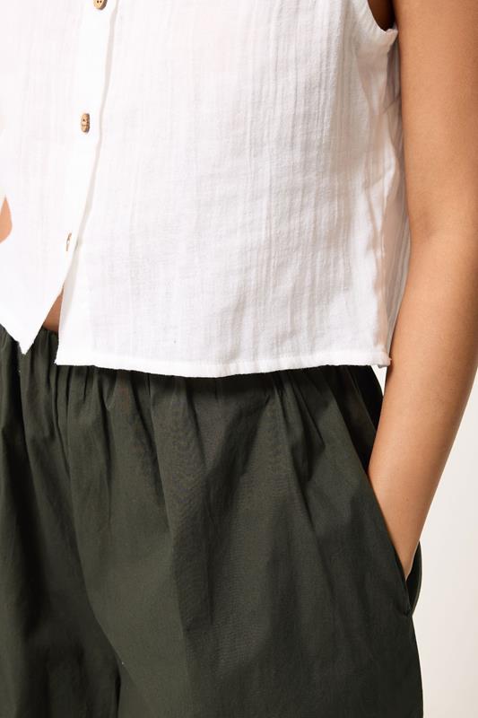 PixieGirl Petite Women's Khaki Green Cotton Poplin Culottes | PixieGirl 4