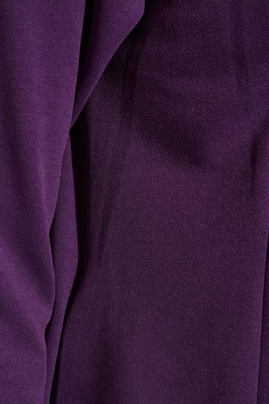 YOURS Curve Plus Size Dark Purple Longline Blazer | Yours Clothing 5