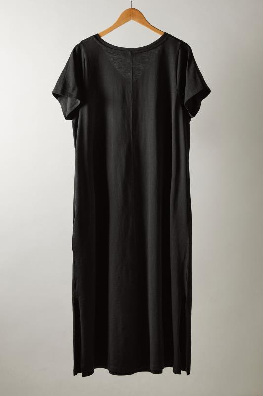 EVANS Plus Size Black Cotton Midi Dress | Evans 7