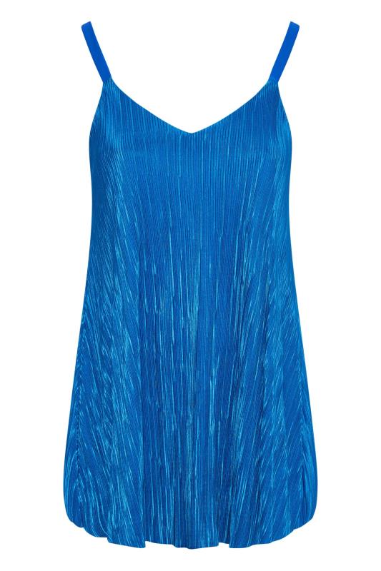  Tallas Grandes YOURS LONDON Curve Blue Plisse Swing Cami Top