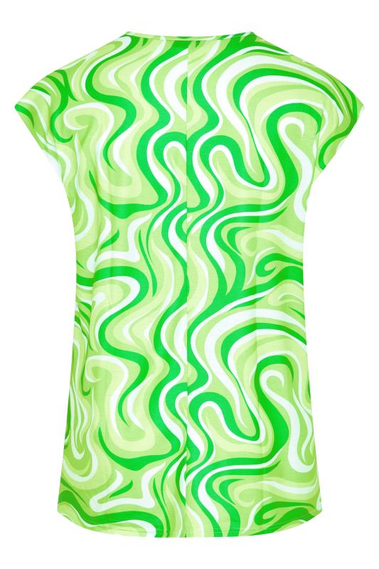 LIMITED COLLECTION Curve Green Retro Swirl Print Grown on Sleeve Top_Y.jpg