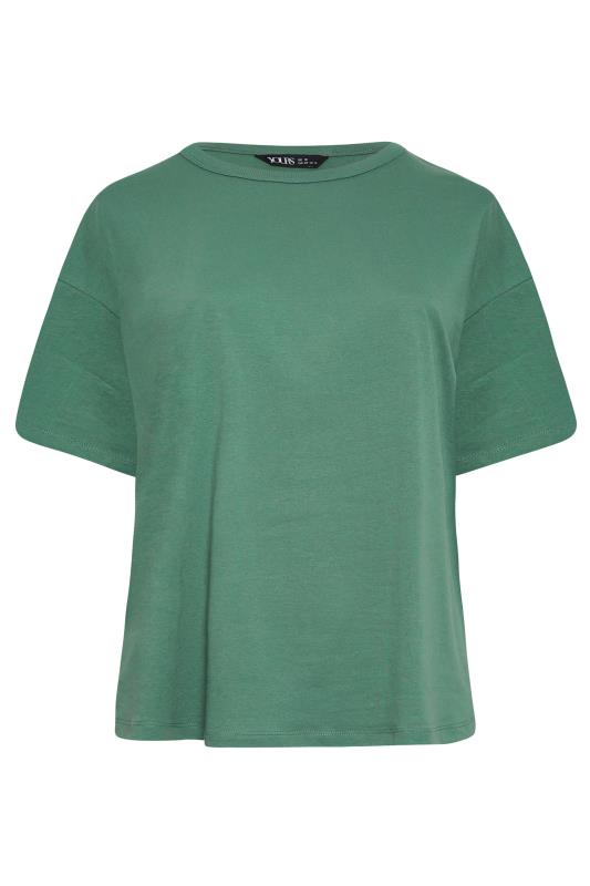 YOURS Plus Size Green Step Hem T-Shirt | Yours Clothing 6