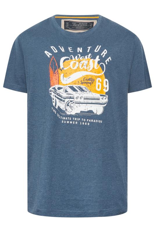 Men's  ED BAXTER Big & Tall Blue 'West Coast' Car Print T-Shirt