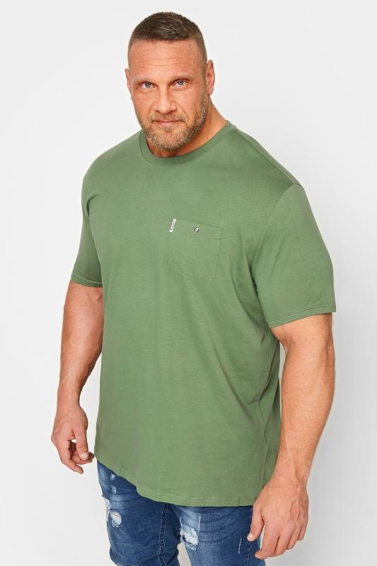 BEN SHERMAN Big & Tall Green Signature Pocket T-Shirt | BadRhino 1