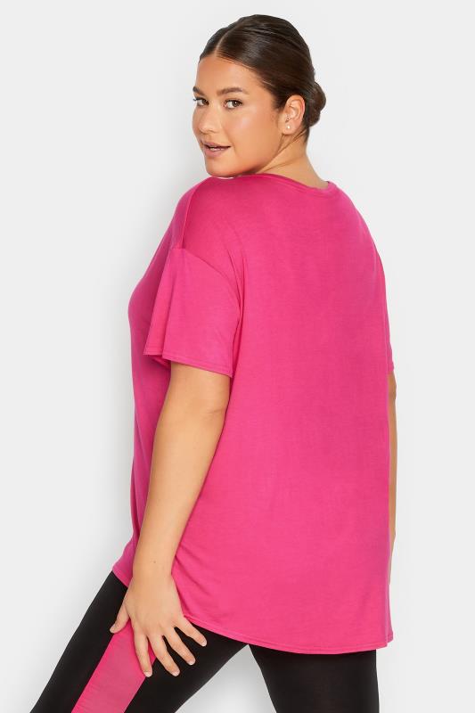 YOURS ACTIVE Plus Size Pink 'Do It For Yourself' Slogan T-Shirt | Yours Clothing | Yours Clothing 5