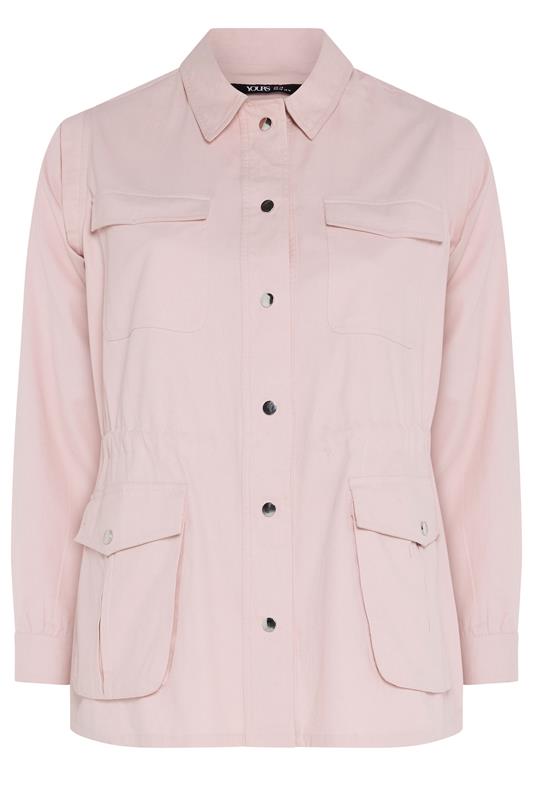 YOURS Plus Size Light Pink Carpenter Jacket | Yours Clothing 6